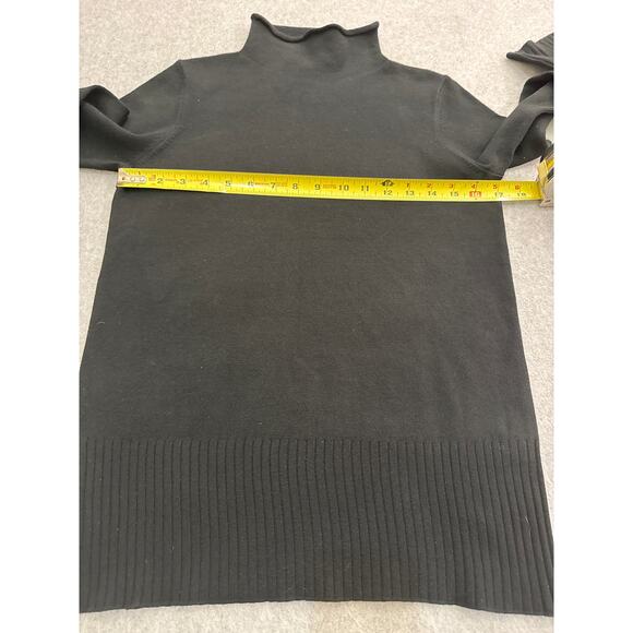 French Connection Black Mock Neck Sweater Ribbed Hem Acrylic Blend Size Small - Picture 9 of 10